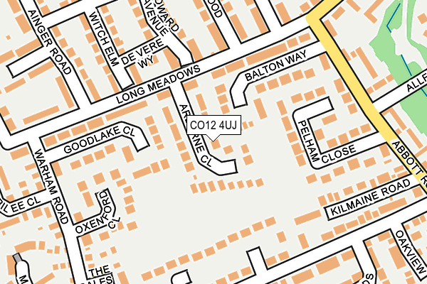 CO12 4UJ map - OS OpenMap – Local (Ordnance Survey)