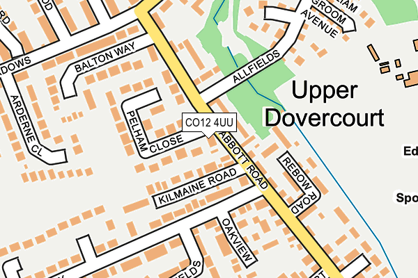 CO12 4UU map - OS OpenMap – Local (Ordnance Survey)