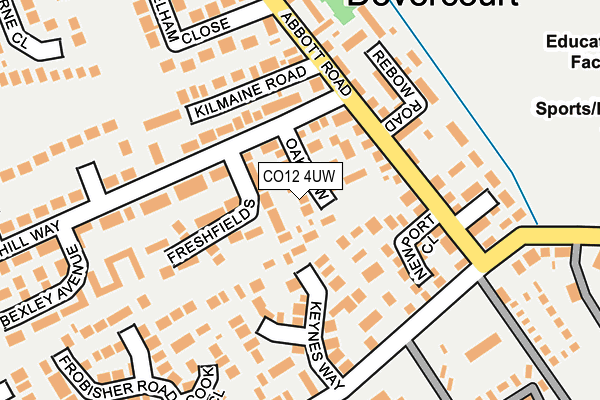 CO12 4UW map - OS OpenMap – Local (Ordnance Survey)