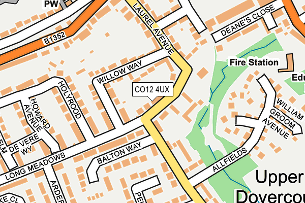 CO12 4UX map - OS OpenMap – Local (Ordnance Survey)