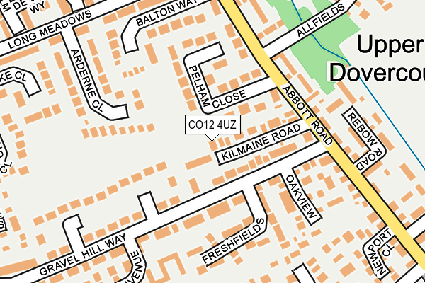 CO12 4UZ map - OS OpenMap – Local (Ordnance Survey)