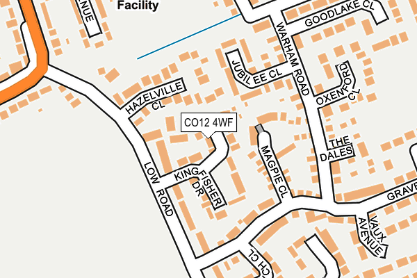 CO12 4WF map - OS OpenMap – Local (Ordnance Survey)