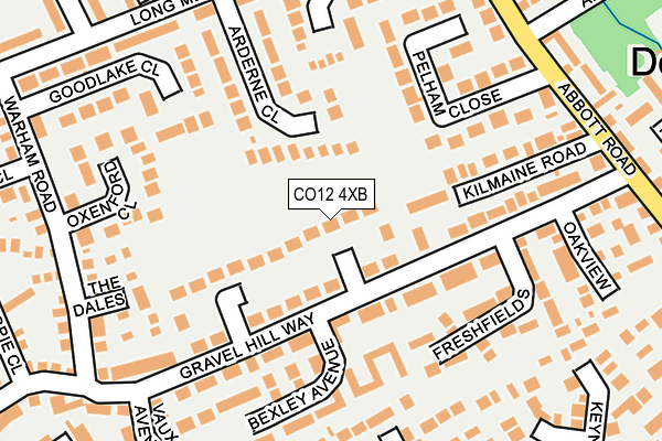 CO12 4XB map - OS OpenMap – Local (Ordnance Survey)