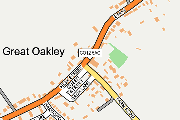 CO12 5AG map - OS OpenMap – Local (Ordnance Survey)