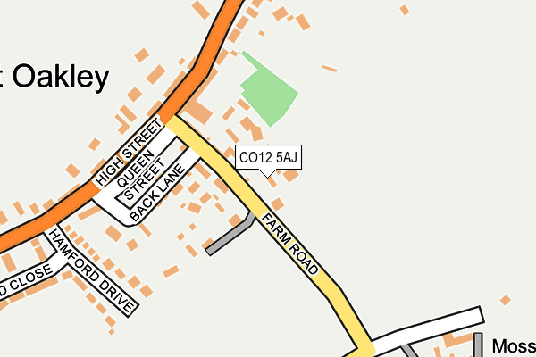 CO12 5AJ map - OS OpenMap – Local (Ordnance Survey)