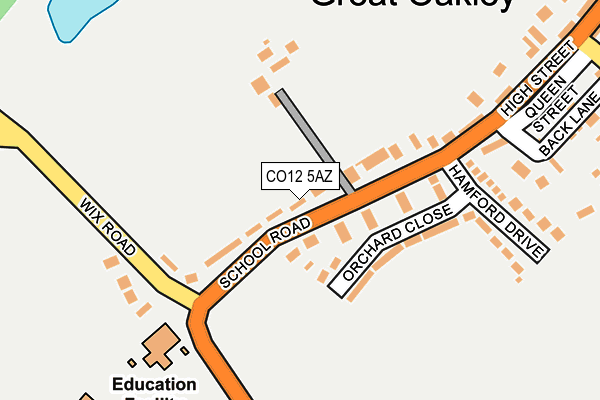 CO12 5AZ map - OS OpenMap – Local (Ordnance Survey)