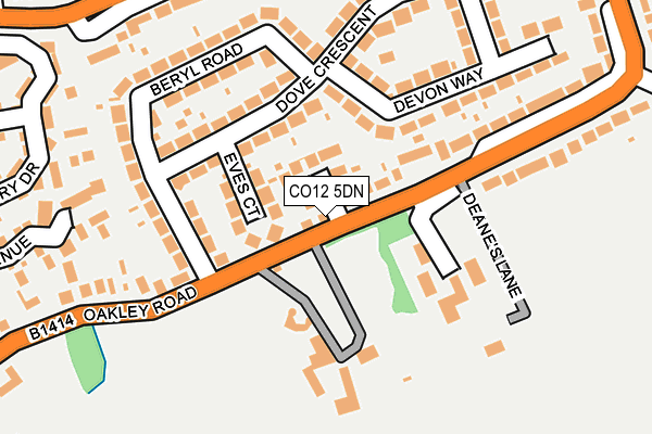 CO12 5DN map - OS OpenMap – Local (Ordnance Survey)