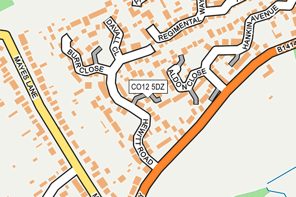 CO12 5DZ map - OS OpenMap – Local (Ordnance Survey)