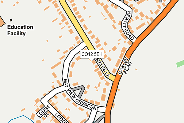 CO12 5EH map - OS OpenMap – Local (Ordnance Survey)