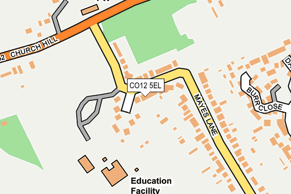 CO12 5EL map - OS OpenMap – Local (Ordnance Survey)