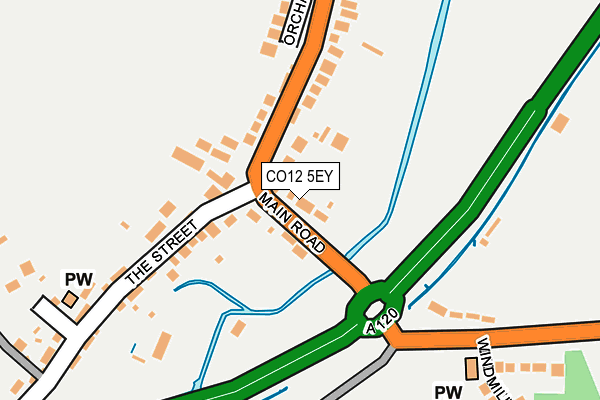 CO12 5EY map - OS OpenMap – Local (Ordnance Survey)