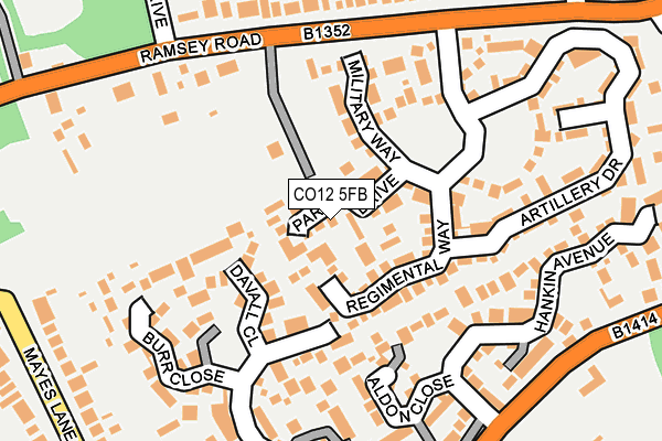 CO12 5FB map - OS OpenMap – Local (Ordnance Survey)