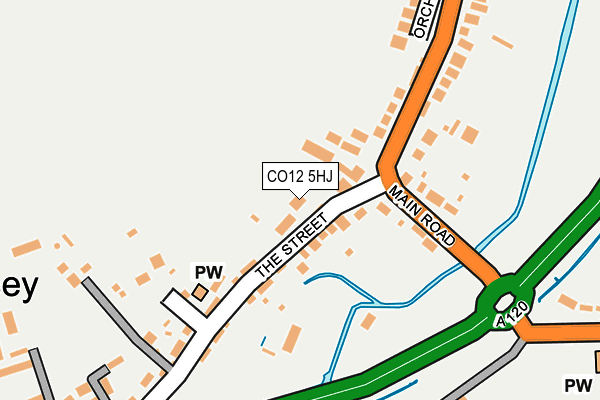 CO12 5HJ map - OS OpenMap – Local (Ordnance Survey)