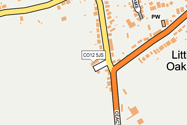 CO12 5JS map - OS OpenMap – Local (Ordnance Survey)