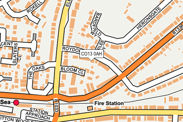 CO13 0AH map - OS OpenMap – Local (Ordnance Survey)