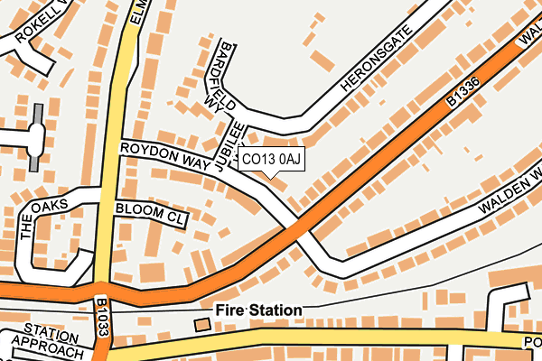 CO13 0AJ map - OS OpenMap – Local (Ordnance Survey)