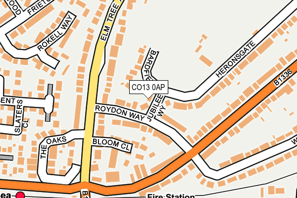 CO13 0AP map - OS OpenMap – Local (Ordnance Survey)