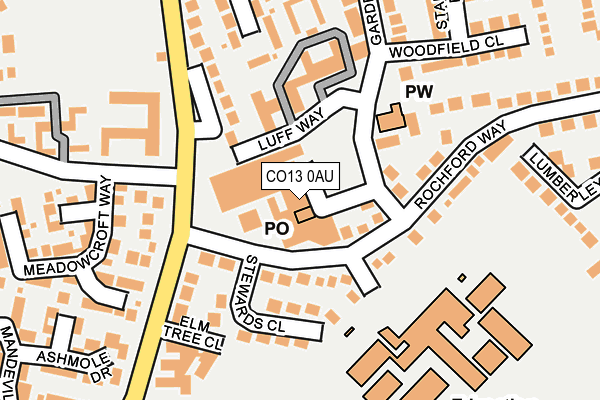 CO13 0AU map - OS OpenMap – Local (Ordnance Survey)