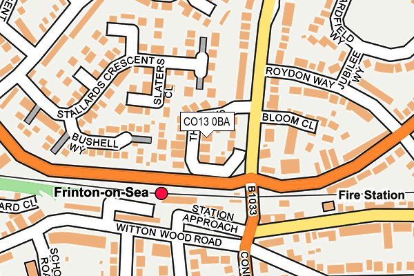 CO13 0BA map - OS OpenMap – Local (Ordnance Survey)