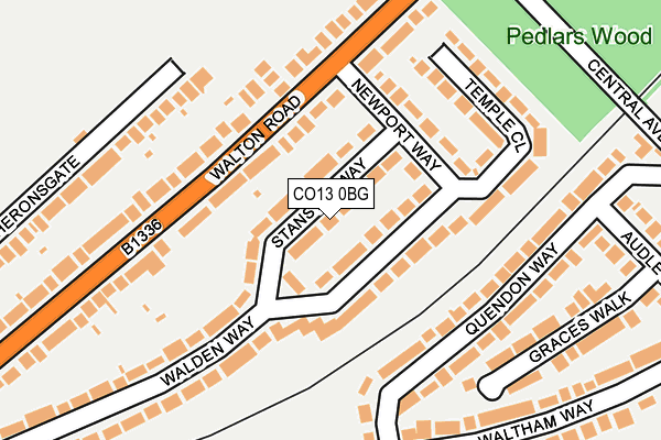 CO13 0BG map - OS OpenMap – Local (Ordnance Survey)