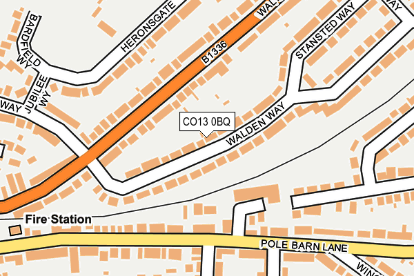 CO13 0BQ map - OS OpenMap – Local (Ordnance Survey)