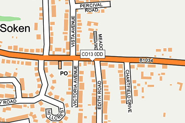 CO13 0DD map - OS OpenMap – Local (Ordnance Survey)
