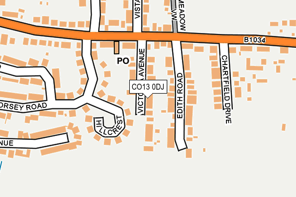 CO13 0DJ map - OS OpenMap – Local (Ordnance Survey)