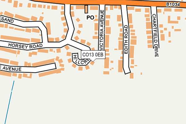 CO13 0EB map - OS OpenMap – Local (Ordnance Survey)