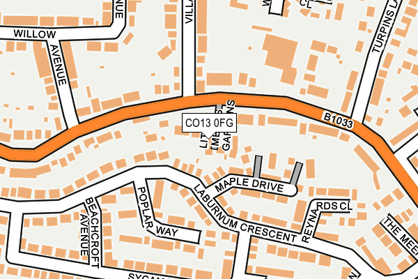 CO13 0FG map - OS OpenMap – Local (Ordnance Survey)