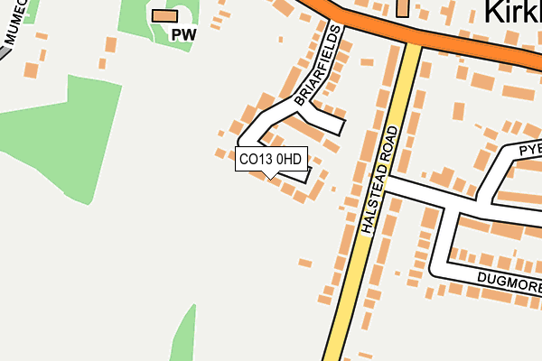 CO13 0HD map - OS OpenMap – Local (Ordnance Survey)