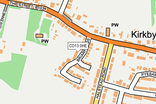 CO13 0HE map - OS OpenMap – Local (Ordnance Survey)