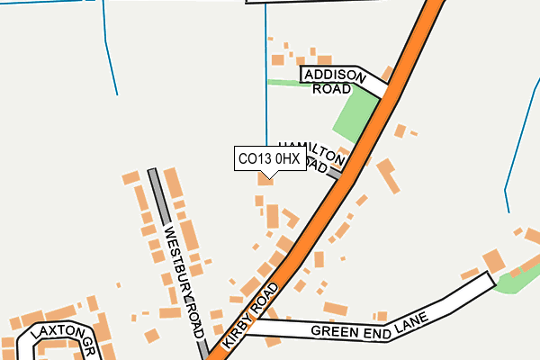 CO13 0HX map - OS OpenMap – Local (Ordnance Survey)