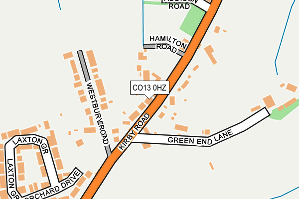 CO13 0HZ map - OS OpenMap – Local (Ordnance Survey)