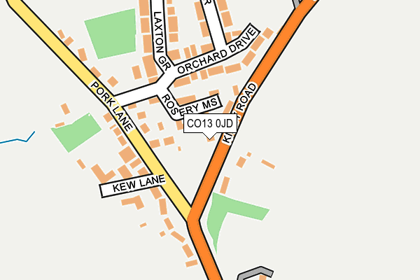 CO13 0JD map - OS OpenMap – Local (Ordnance Survey)