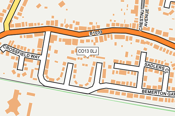 CO13 0LJ map - OS OpenMap – Local (Ordnance Survey)