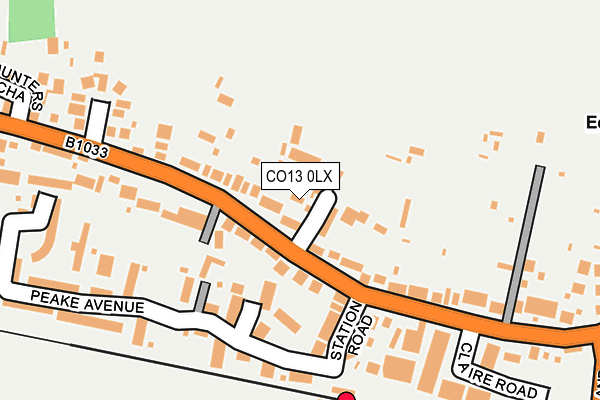 CO13 0LX map - OS OpenMap – Local (Ordnance Survey)