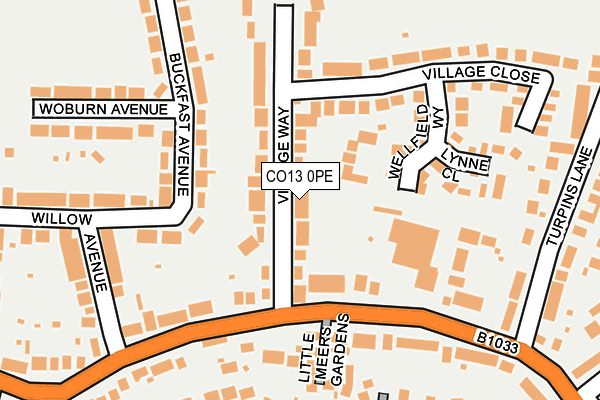 CO13 0PE map - OS OpenMap – Local (Ordnance Survey)