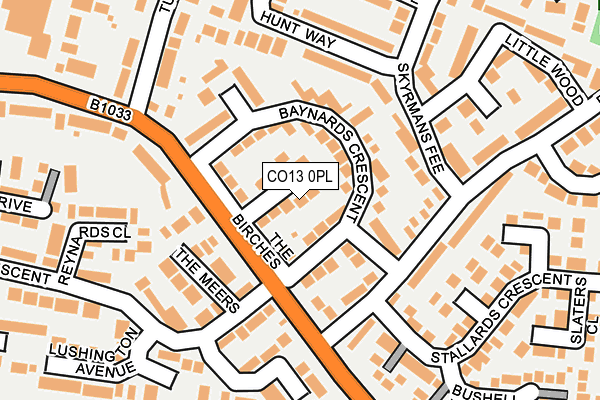 CO13 0PL map - OS OpenMap – Local (Ordnance Survey)