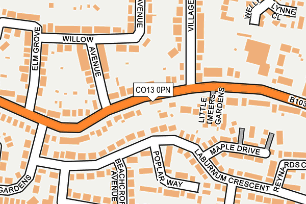 CO13 0PN map - OS OpenMap – Local (Ordnance Survey)