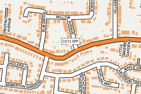 CO13 0PP map - OS OpenMap – Local (Ordnance Survey)