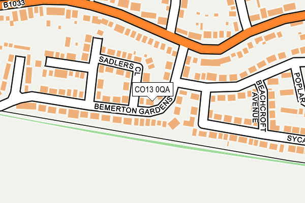 CO13 0QA map - OS OpenMap – Local (Ordnance Survey)