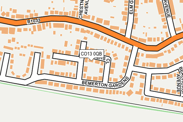 CO13 0QB map - OS OpenMap – Local (Ordnance Survey)