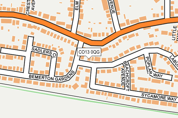 CO13 0QG map - OS OpenMap – Local (Ordnance Survey)