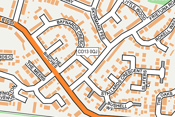 CO13 0QJ map - OS OpenMap – Local (Ordnance Survey)