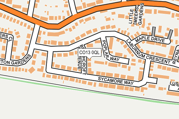 CO13 0QL map - OS OpenMap – Local (Ordnance Survey)