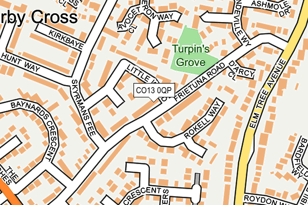 CO13 0QP map - OS OpenMap – Local (Ordnance Survey)