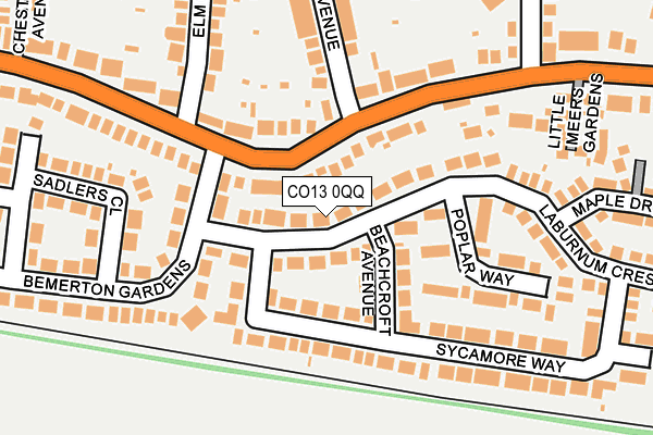 CO13 0QQ map - OS OpenMap – Local (Ordnance Survey)