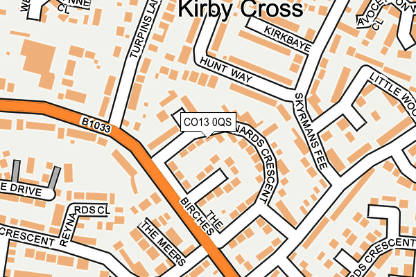 CO13 0QS map - OS OpenMap – Local (Ordnance Survey)