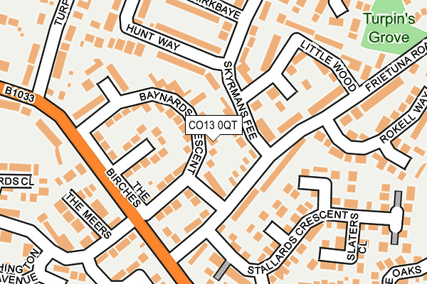 CO13 0QT map - OS OpenMap – Local (Ordnance Survey)
