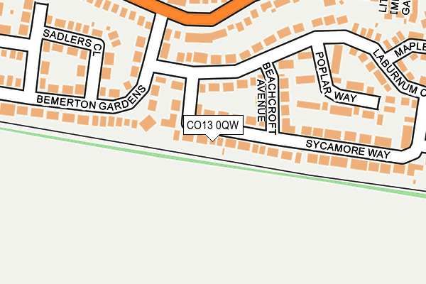 CO13 0QW map - OS OpenMap – Local (Ordnance Survey)